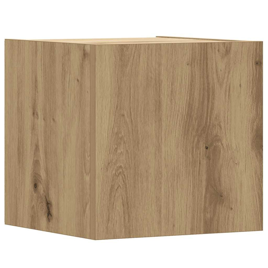 5-Delig Tv-Meubelset Wandmontage Bewerkt Hout Artisanaal Eiken
