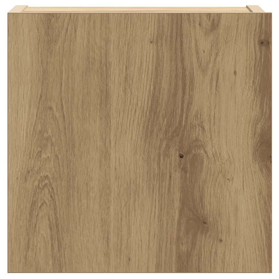 5-Delig Tv-Meubelset Wandmontage Bewerkt Hout Artisanaal Eiken