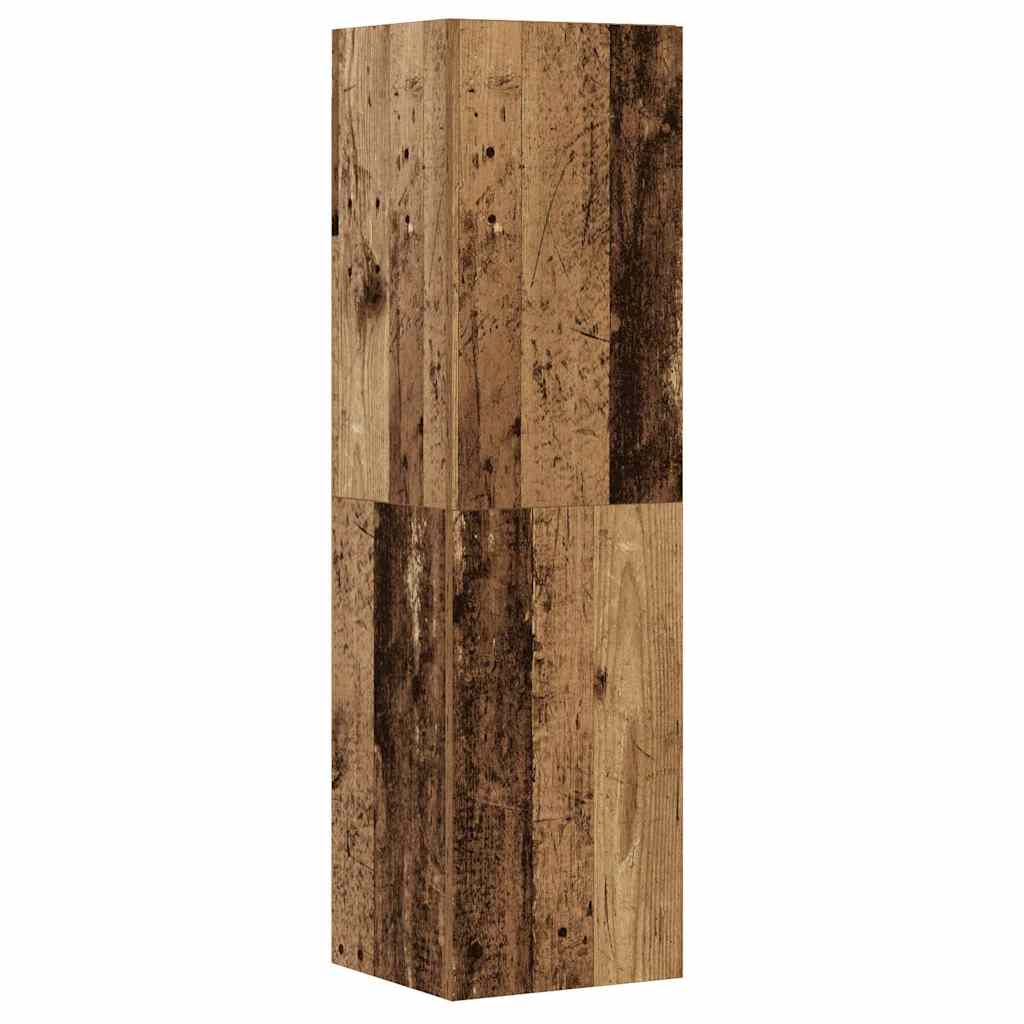 5-delig Tv-meubelset wandmontage bewerkt hout oud houtkleurig