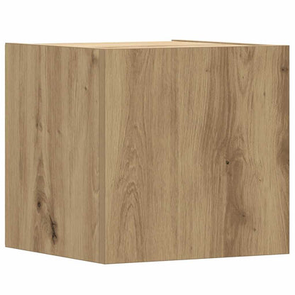 5-Delig Tv-Meubelset Wandmontage Bewerkt Hout Artisanaal Eiken