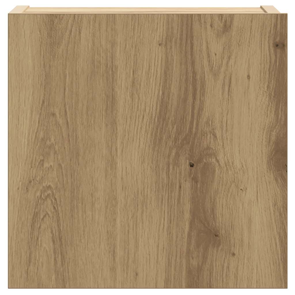 5-Delig Tv-Meubelset Wandmontage Bewerkt Hout Artisanaal Eiken