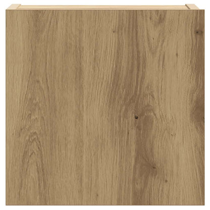 5-Delig Tv-Meubelset Wandmontage Bewerkt Hout Artisanaal Eiken
