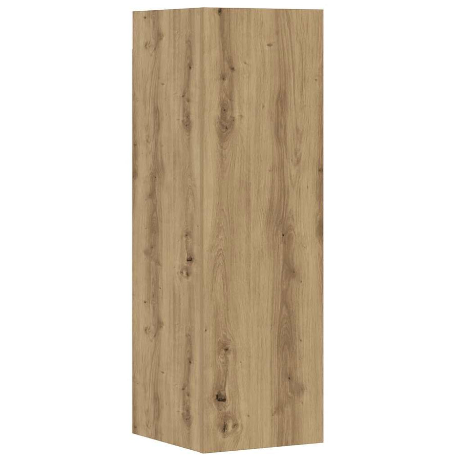 6-delig Tv-meubelset wandmontage bewerkt hout artisanaal eiken