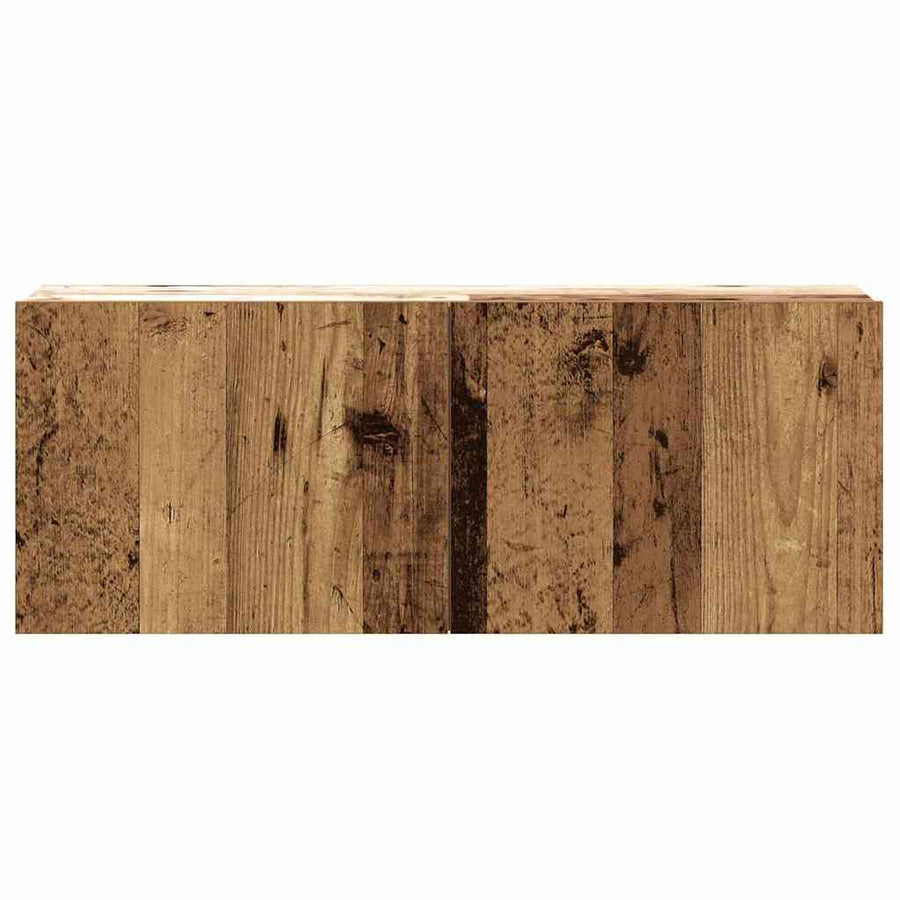 3-delig Tv-meubelset wandmontage bewerkt hout oud houtkleurig