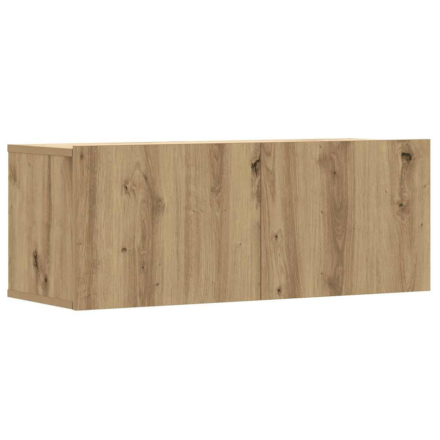 3-delig Tv-meubelset wandmontage bewerkt hout artisanaal eiken