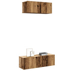 Tv-meubelset wandmontage 100x30x30 cm en 80x30x30 cm oud houtkleurig