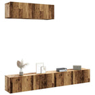 Tv-meubel 100x30x30 cm bewerkt hout oud houtkleurig