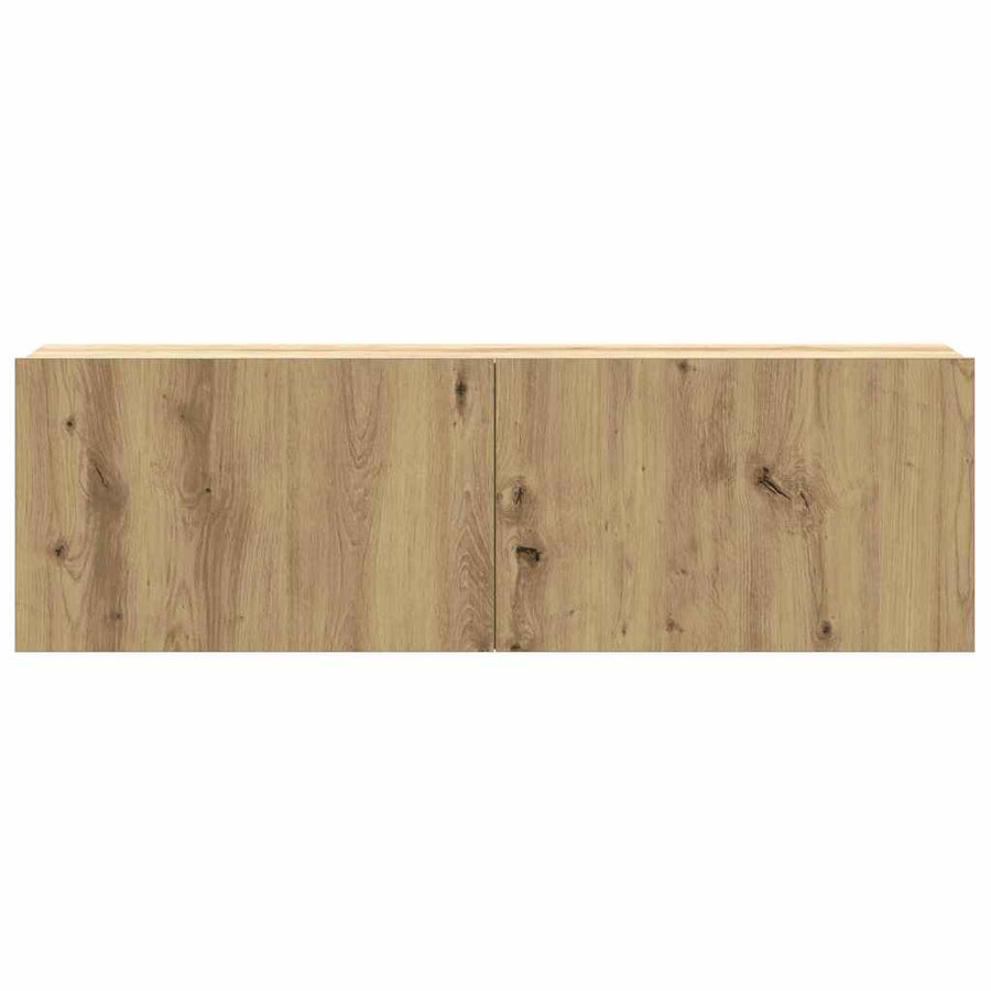 Tv-wandkasten 3 st 100x30x30 cm bewerkt hout artisanaal eiken