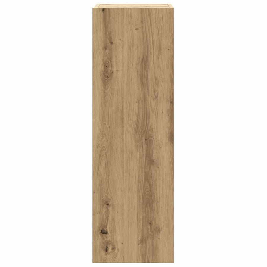 8-Delig Tv-Meubelset Wandmontage Bewerkt Hout Artisanaal Eiken 80 cm