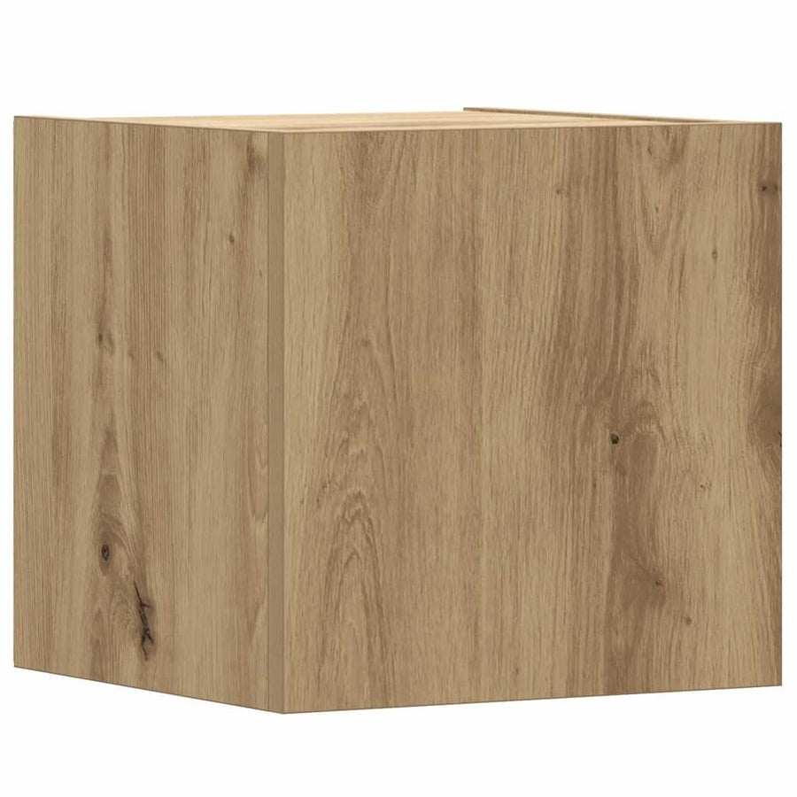8-Delig Tv-Meubelset Wandmontage Bewerkt Hout Artisanaal Eiken 80 cm