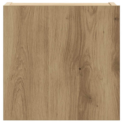 8-Delig Tv-Meubelset Wandmontage Bewerkt Hout Artisanaal Eiken 80 cm