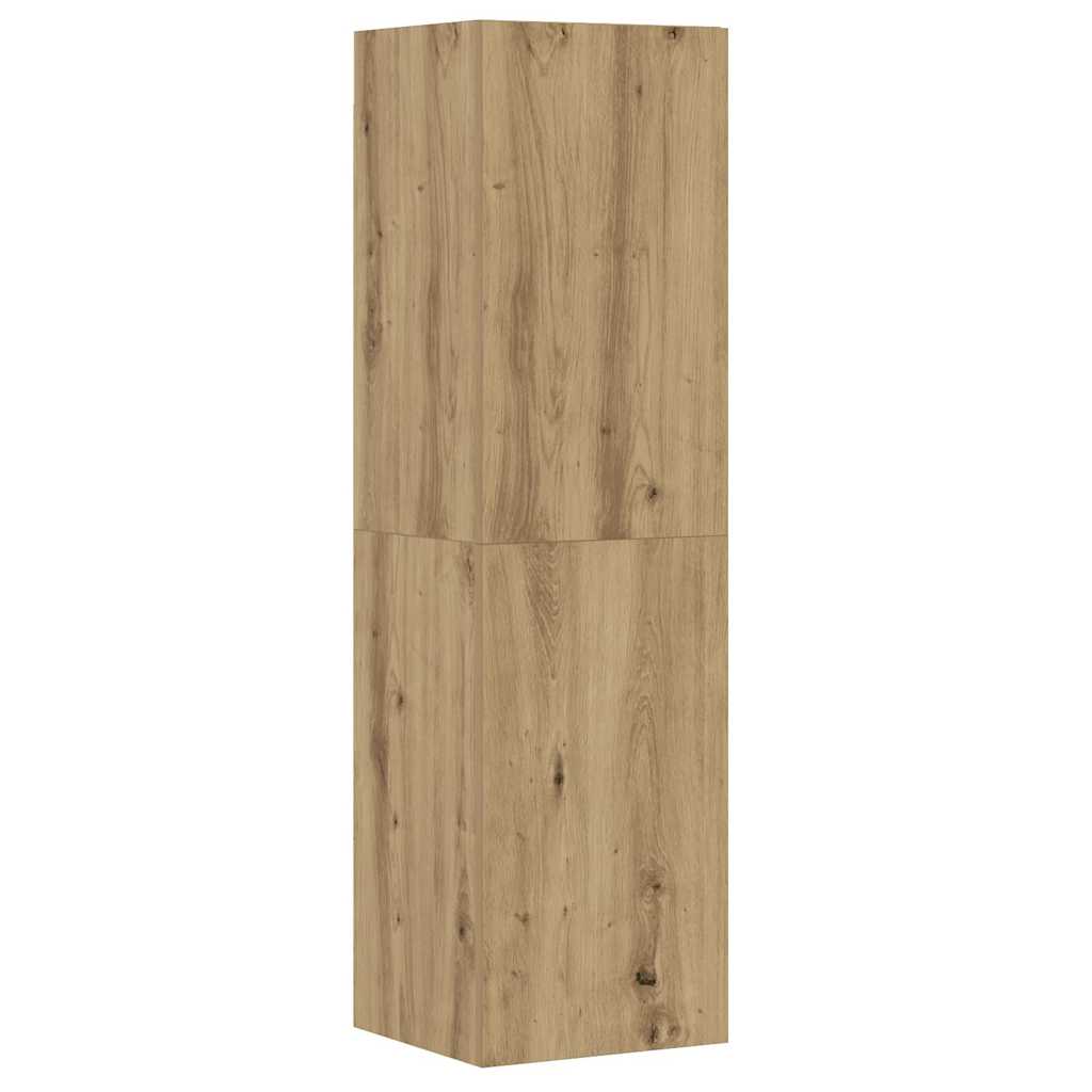 8-Delig Tv-Meubelset Wandmontage Bewerkt Hout Artisanaal Eiken 100 cm