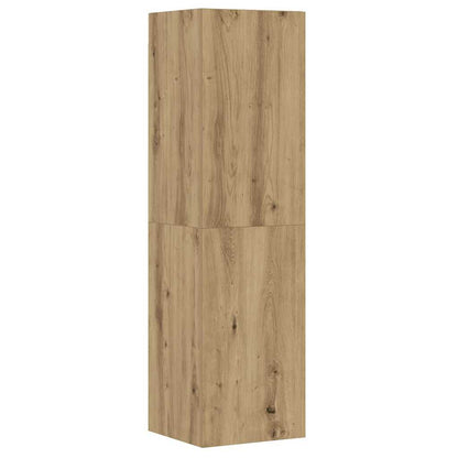 8-Delig Tv-Meubelset Wandmontage Bewerkt Hout Artisanaal Eiken 100 cm