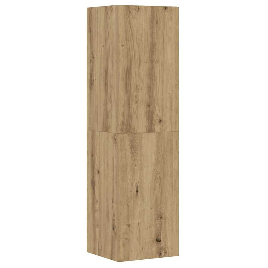 8-Delig Tv-Meubelset Wandmontage Bewerkt Hout Artisanaal Eiken 100 cm