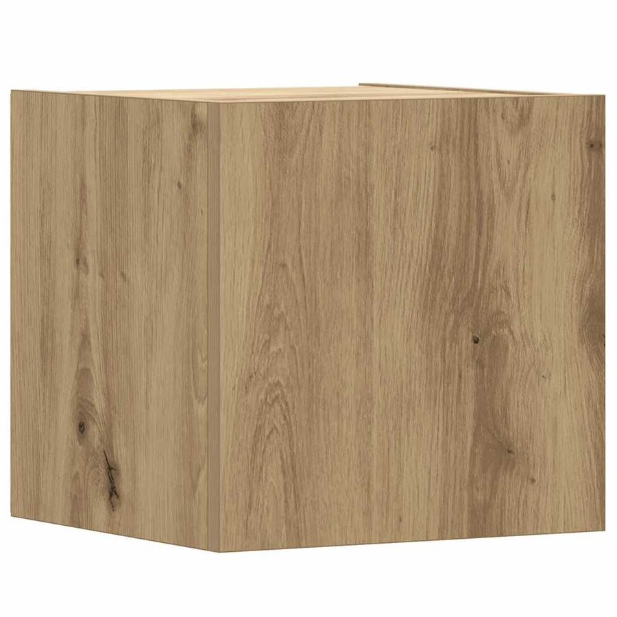 8-Delig Tv-Meubelset Wandmontage Bewerkt Hout Artisanaal Eiken 100 cm