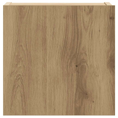 8-Delig Tv-Meubelset Wandmontage Bewerkt Hout Artisanaal Eiken 100 cm