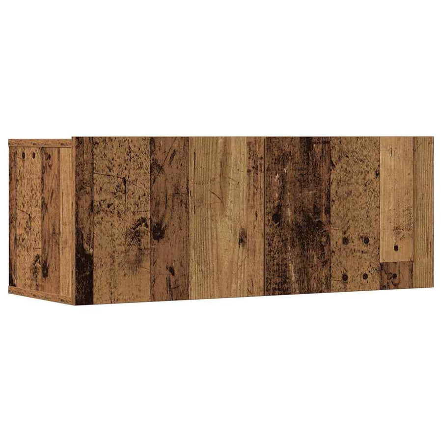 7-delig Tv-meubelset wandmontage bewerkt hout oud houtkleurig
