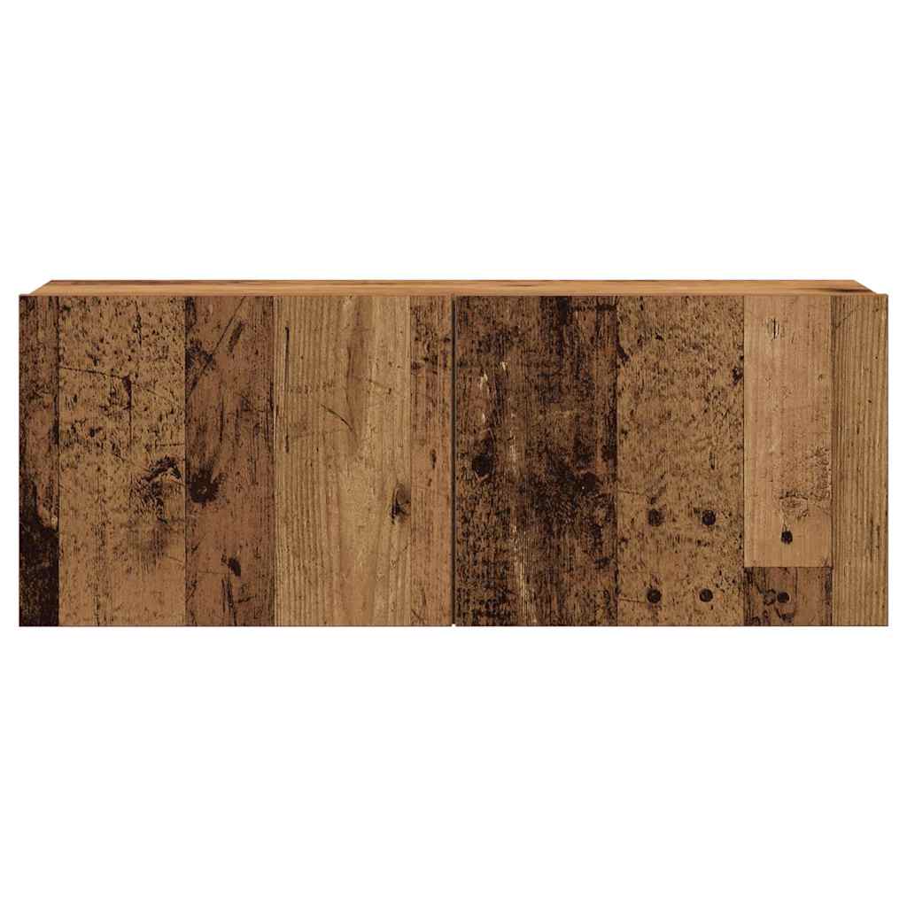 7-delig Tv-meubelset wandmontage bewerkt hout oud houtkleurig