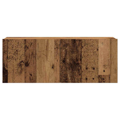 7-delig Tv-meubelset wandmontage bewerkt hout oud houtkleurig