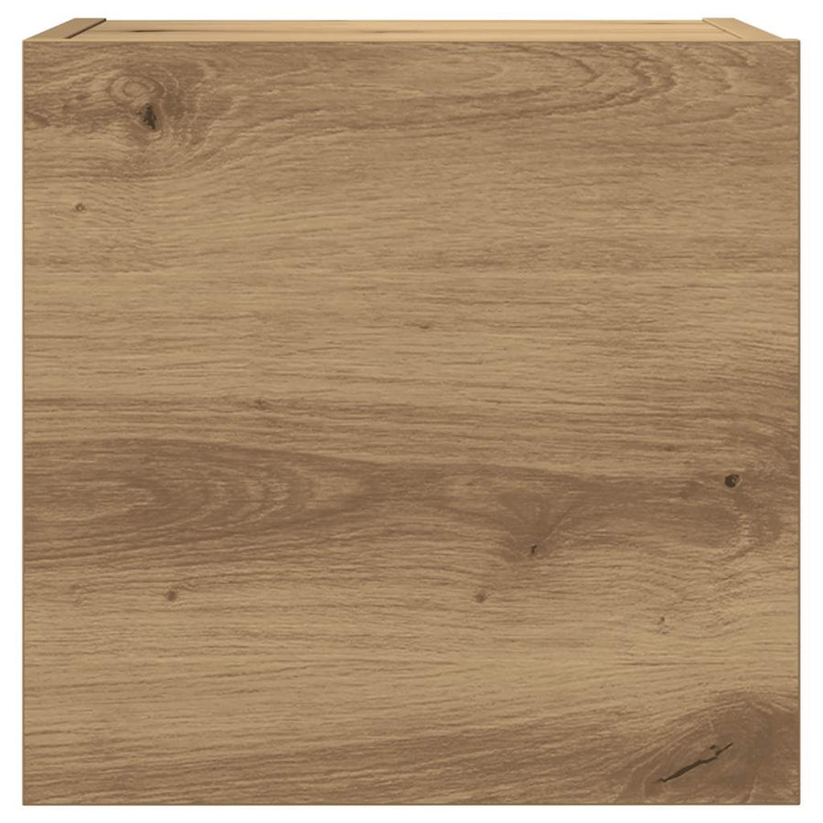 7-delig Tv-meubelset wandmontage bewerkt hout artisanaal eiken