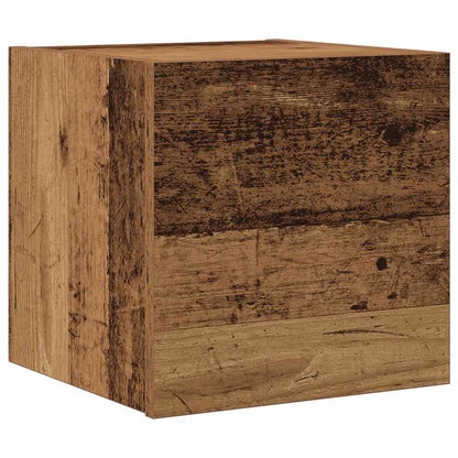 7-delig Tv-meubelset wandmontage bewerkt hout oud houtkleurig