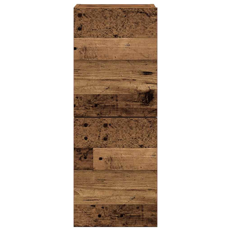 4-delig Tv-meubelset wandmontage bewerkt hout oud houtkleurig