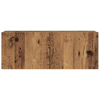 7-delig Tv-meubelset wandmontage bewerkt hout oud houtkleurig