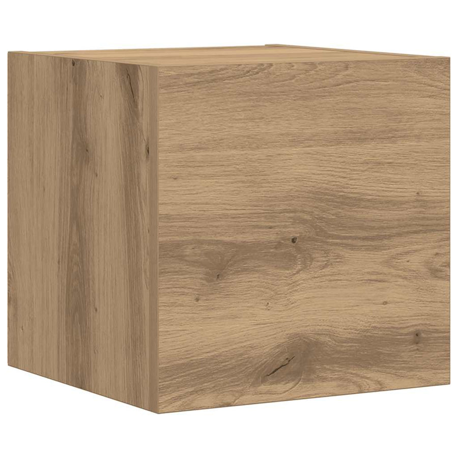 7-Delig Tv-Meubelset Wandmontage Bewerkt Hout Artisanaal Eiken 7