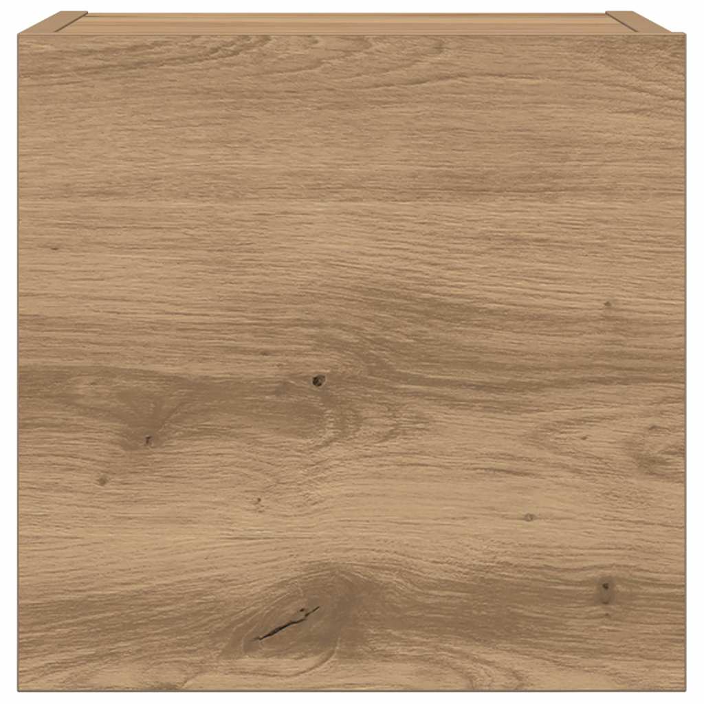 7-Delig Tv-Meubelset Wandmontage Bewerkt Hout Artisanaal Eiken 7