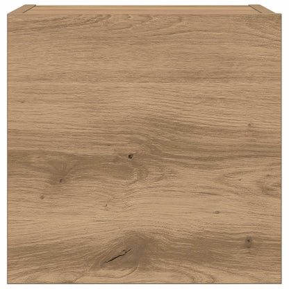 7-Delig Tv-Meubelset Wandmontage Bewerkt Hout Artisanaal Eiken 7