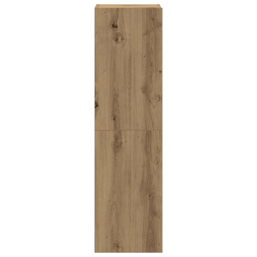 7-delig Tv-meubelset wandmontage bewerkt hout artisanaal eiken