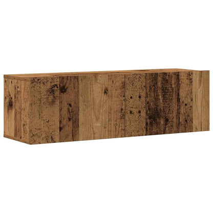 6-delig Tv-meubelset wandmontage bewerkt hout oud houtkleurig