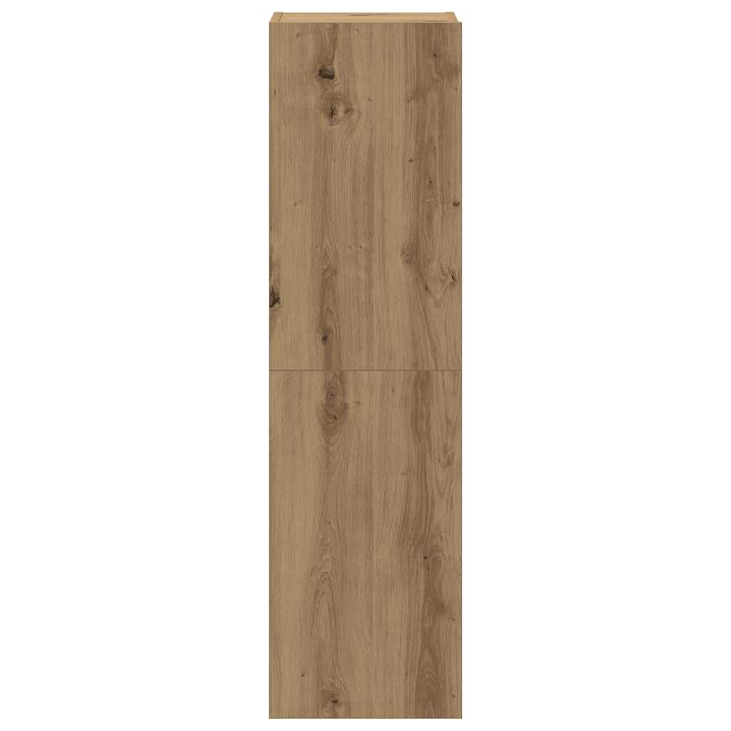 6-Delig Tv-Meubelset Wandmontage Bewerkt Hout Artisanaal Eiken 6