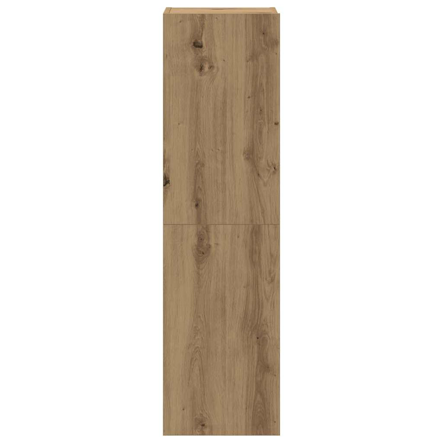 6-Delig Tv-Meubelset Wandmontage Bewerkt Hout Artisanaal Eiken 6