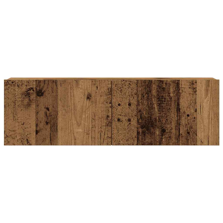 5-delig Tv-meubelset wandmontage bewerkt hout oud houtkleurig