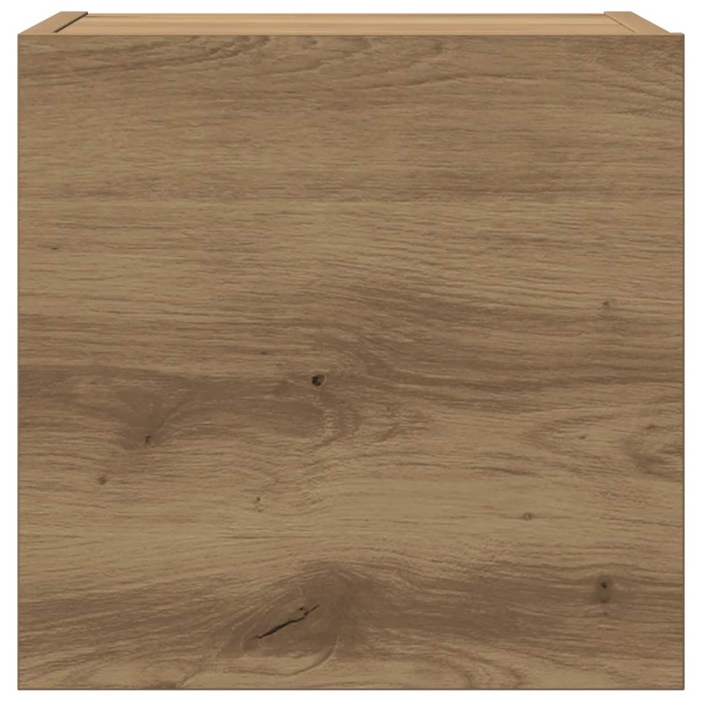 5-Delig Tv-Meubelset Wandmontage Bewerkt Hout Artisanaal Eiken 5