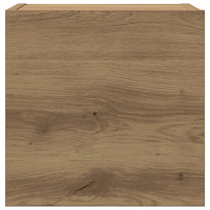 5-Delig Tv-Meubelset Wandmontage Bewerkt Hout Artisanaal Eiken 5