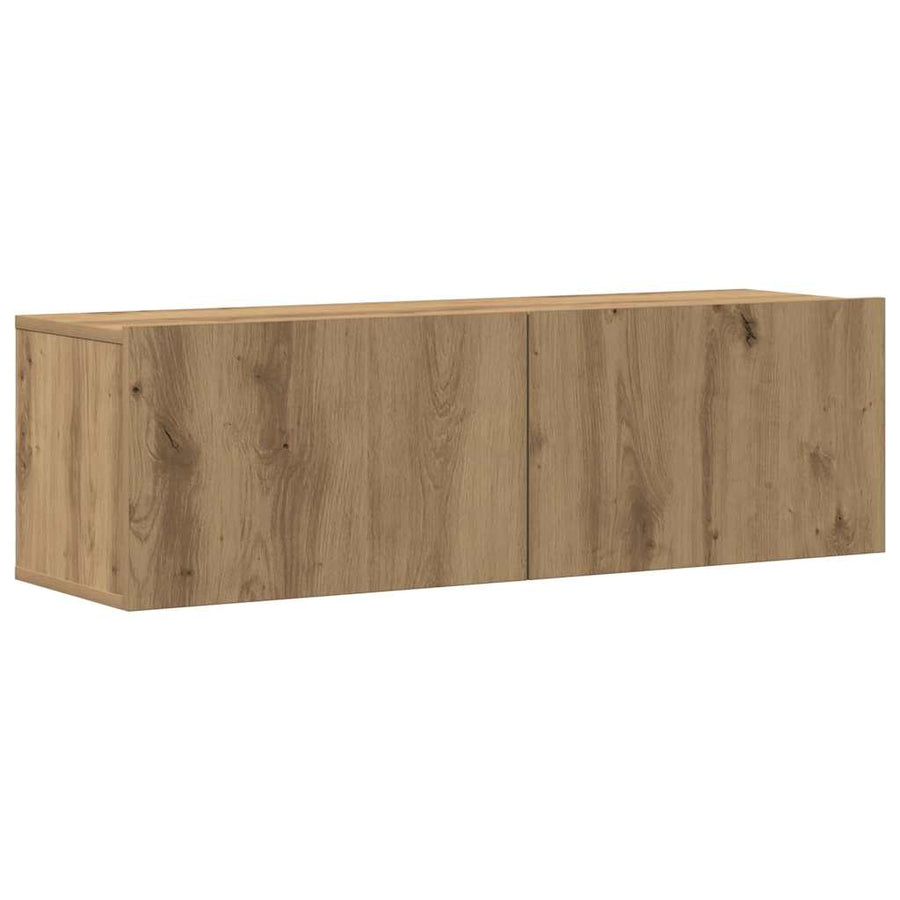 5-Delig Tv-Meubelset Wandmontage Bewerkt Hout Artisanaal Eiken 5