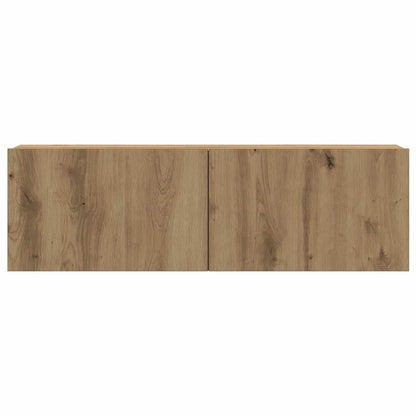 5-Delig Tv-Meubelset Wandmontage Bewerkt Hout Artisanaal Eiken 5