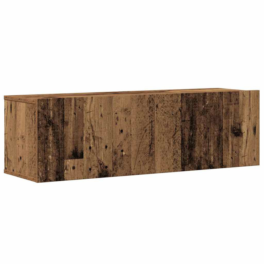 8-delig Tv-meubelset wandmontage bewerkt hout oud houtkleurig
