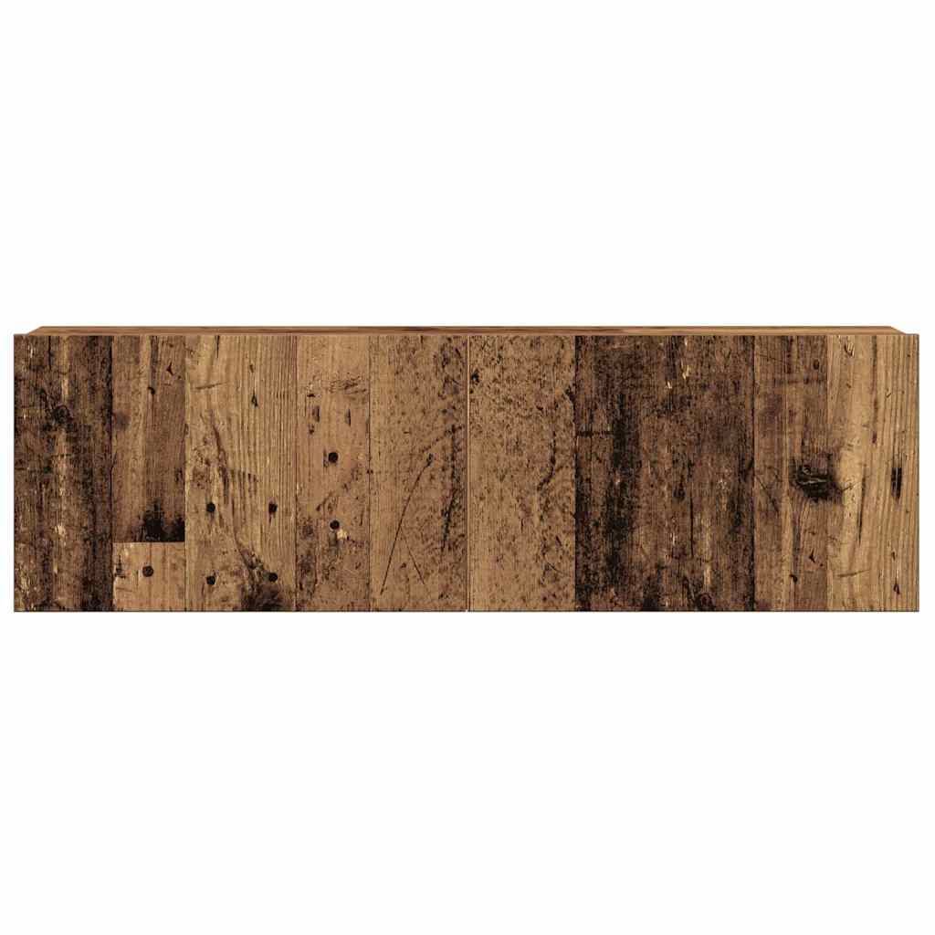 8-delig Tv-meubelset wandmontage bewerkt hout oud houtkleurig