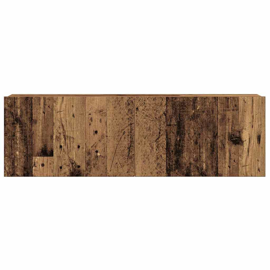 8-delig Tv-meubelset wandmontage bewerkt hout oud houtkleurig