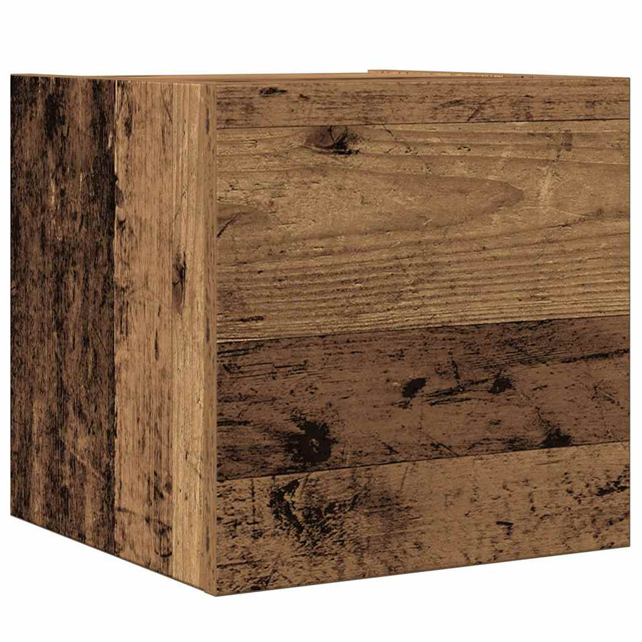8-delig Tv-meubelset wandmontage bewerkt hout oud houtkleurig