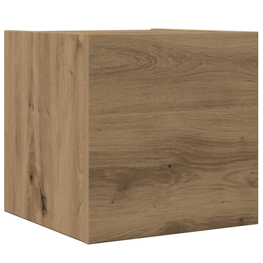 8-Delig Tv-Meubelset Wandmontage Bewerkt Hout Artisanaal Eiken 8