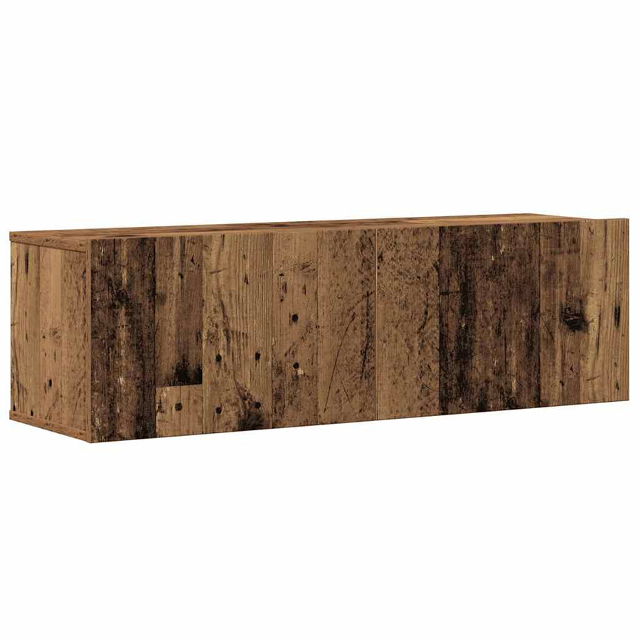 6-delig Tv-meubelset wandmontage bewerkt hout oud houtkleurig