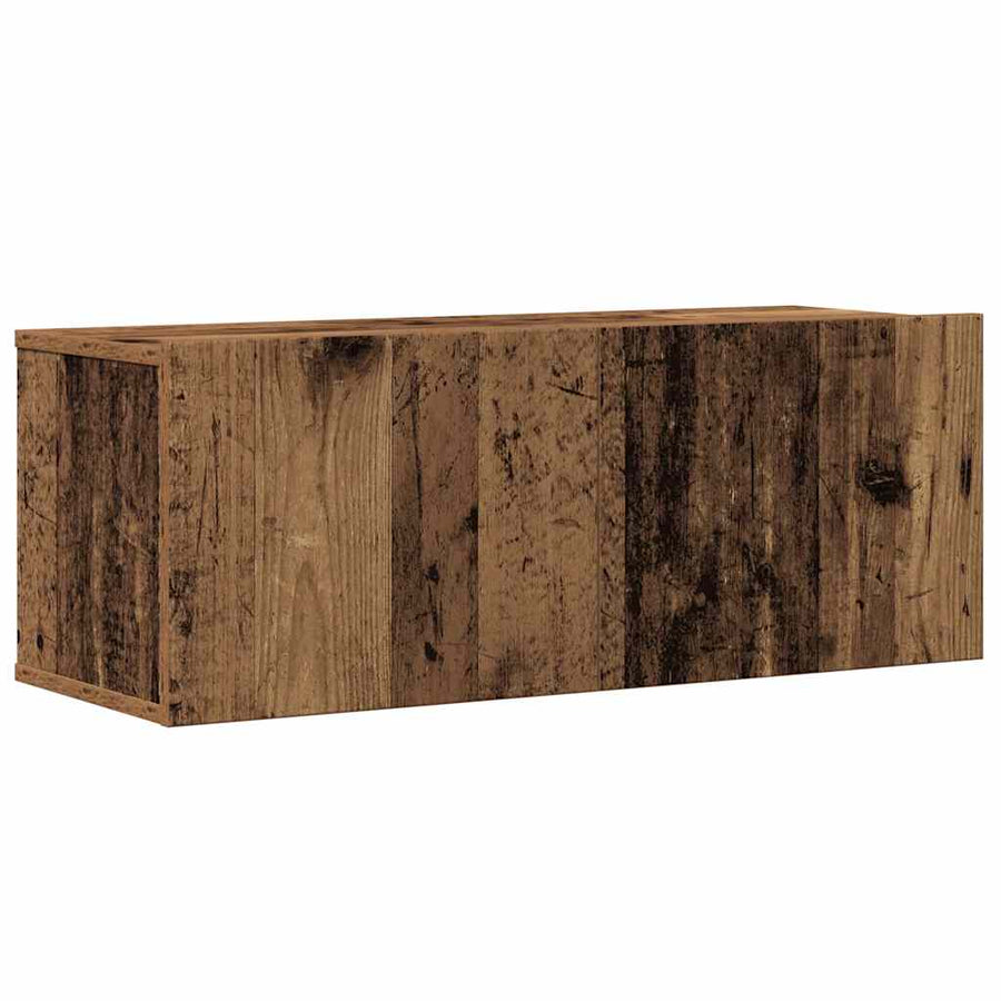 6-delig Tv-meubelset wandmontage bewerkt hout oud houtkleurig