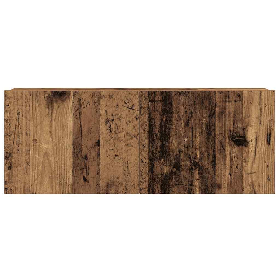 6-delig Tv-meubelset wandmontage bewerkt hout oud houtkleurig