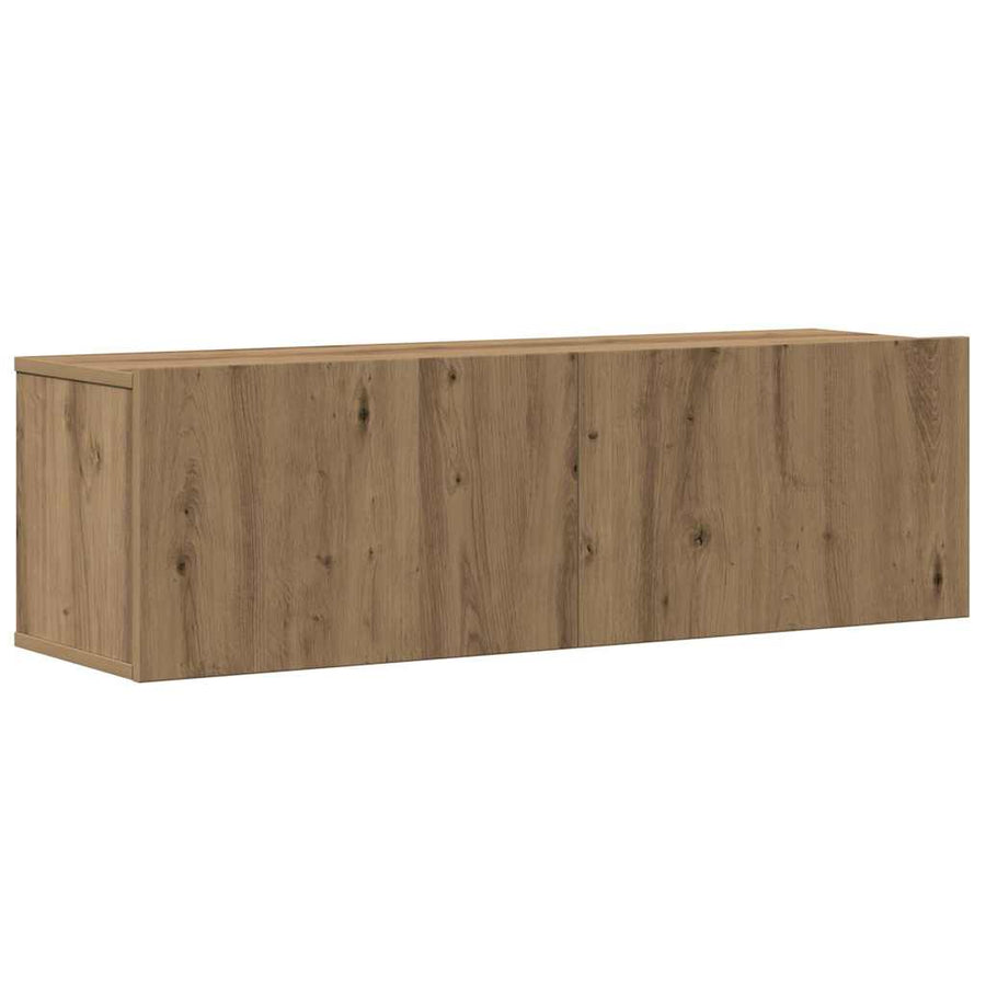 6-delig Tv-meubelset wandmontage bewerkt hout artisanaal eiken