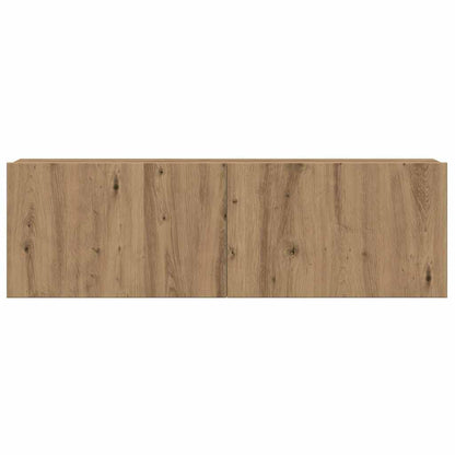6-delig Tv-meubelset wandmontage bewerkt hout artisanaal eiken