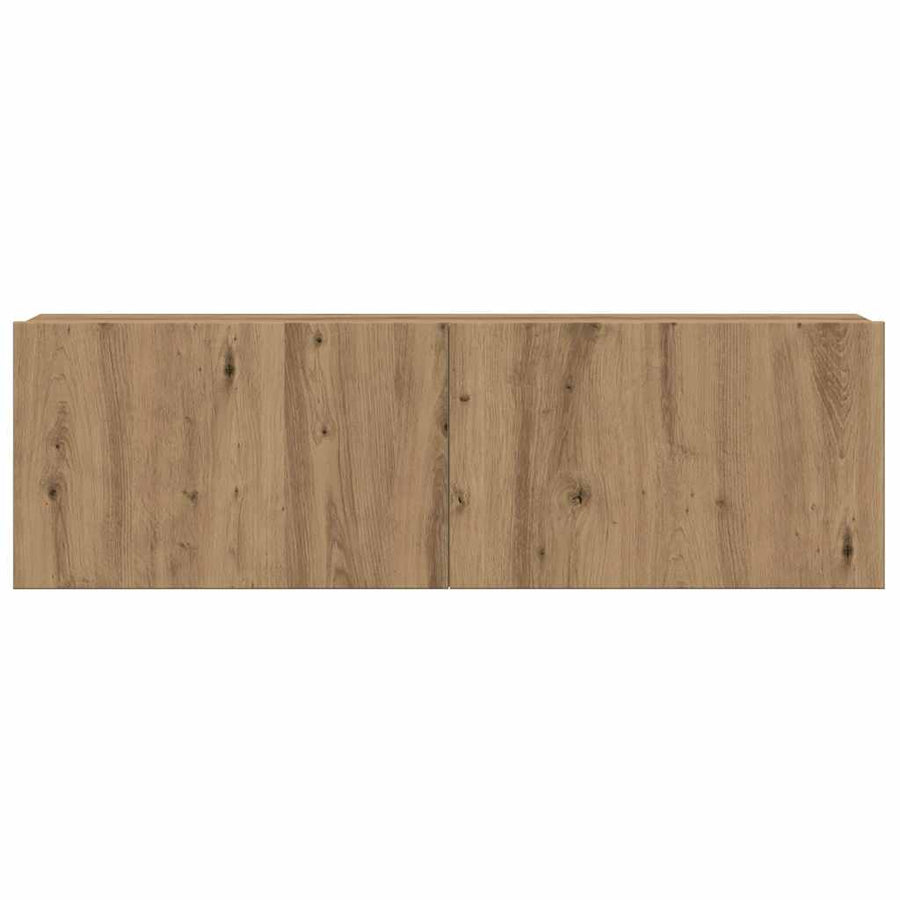 6-delig Tv-meubelset wandmontage bewerkt hout artisanaal eiken